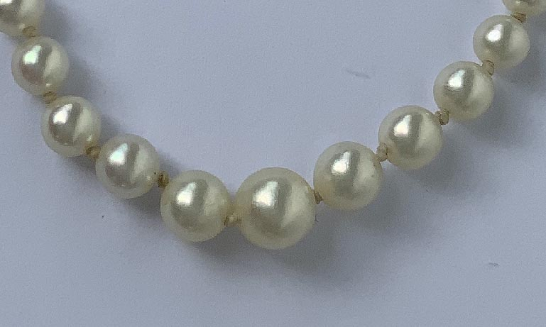 cultured pearl necklace with sterling silver clasp valued $2295